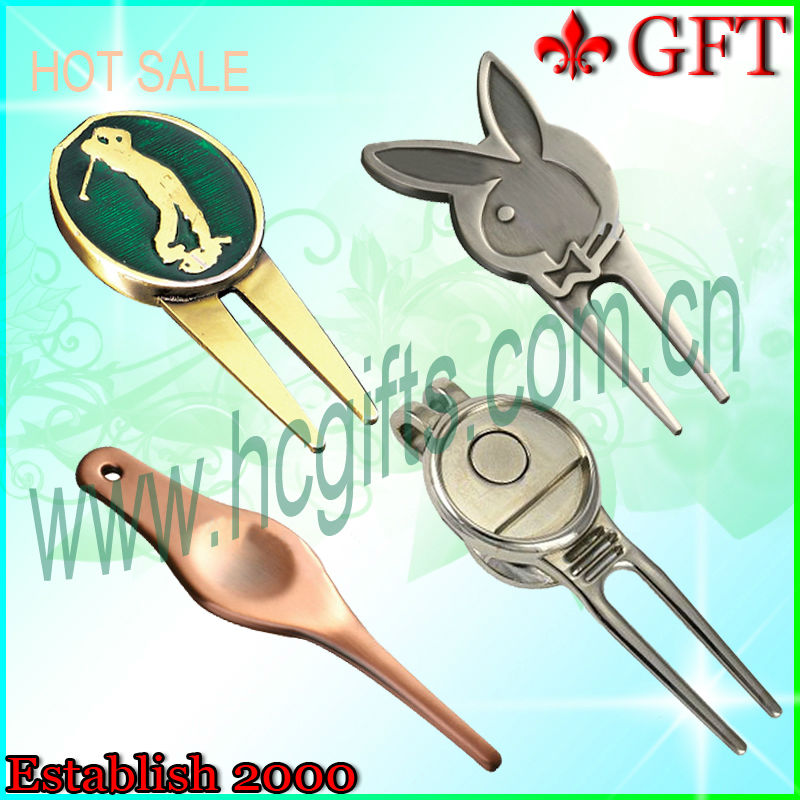 2013 New Design And Hot Sale!!customize Gold Golf Divot Repair Tool