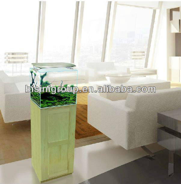 Bisini Modern Style Small Four Sided Aquarium Fish Tank Cabinet