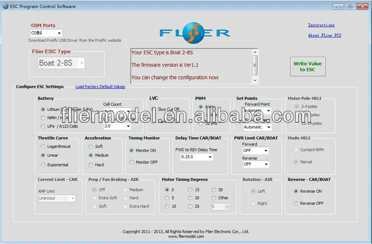 Flier 16S 380A Brushless ESC regulator For rc for Boat