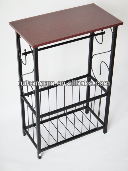 Scroll Design Metal Bathroom Table With Toilet Paper Holder
