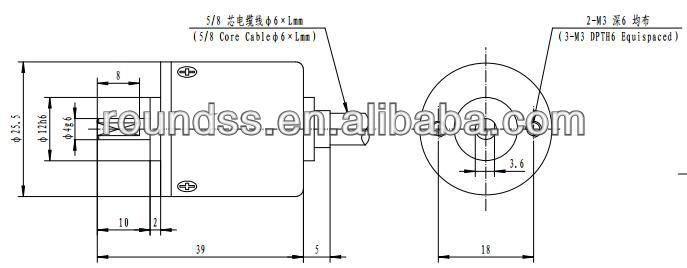 Roundss RCC25S4 Mini OD 25mm Optical Rotary Encoder 1000 ppr