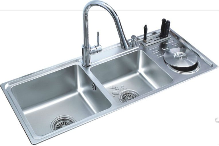 Stainless Steel Kitchen Sink With Dish Drainer Bk 8805 Buy Stainless Steel Kitchen Sink Above Counter Kitchen Sink Double Bowl Steel Sink Product On