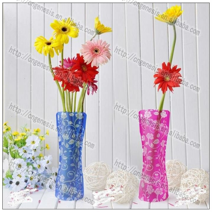 Reusable Collapsible Clear Plastic Foldable Vase Customized Available