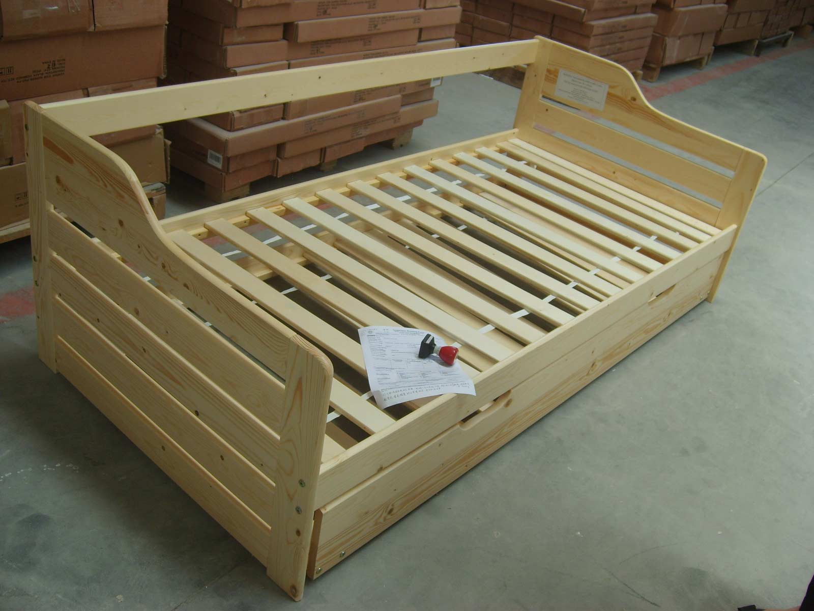 Modern Quality Solid Pine Wood Box Bed Designs For Sofa 