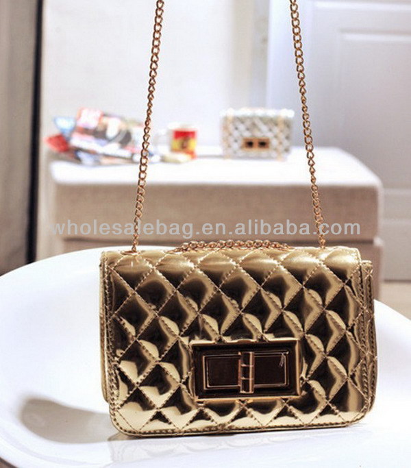 Quilted Handle Bag With Metal Chain Fashion Quilted Sling Bag Cute ...