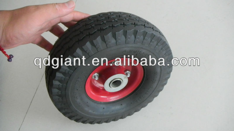 Small rubber wheel for garden tool cart