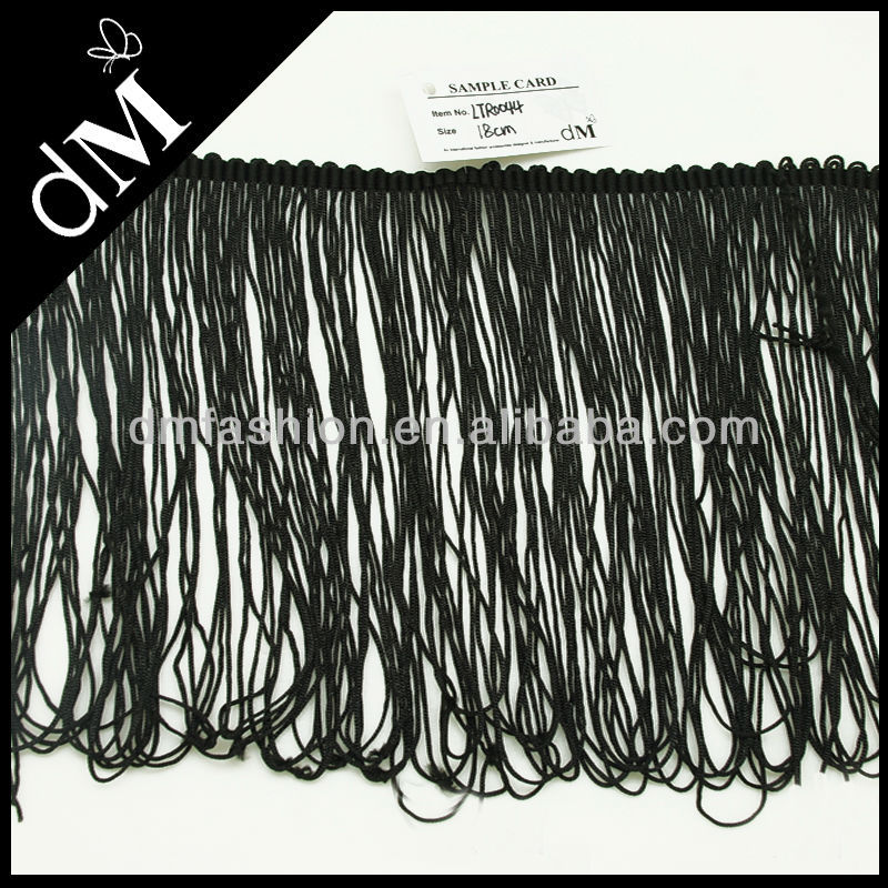 2015 Wholesale Black Velvet Tassel Fringe Trim For Decoration Ltr0116