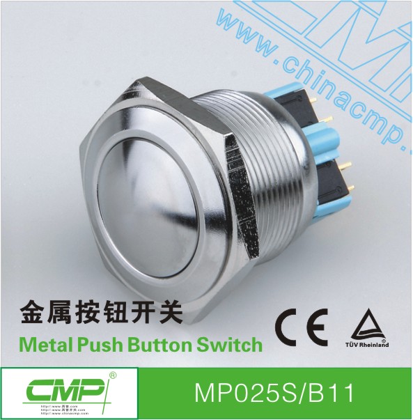 CMP 25mm Series 4pin 1NP1NC CE and TUV approval waterproof push button switch