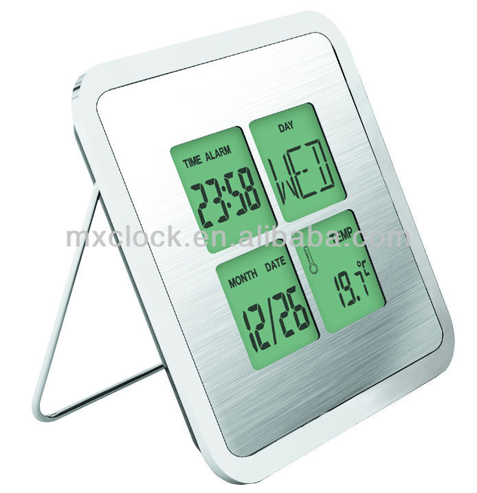 Yd8099a Silver Desktop Digital Mini Lcd Clock - Buy Desktop Digital