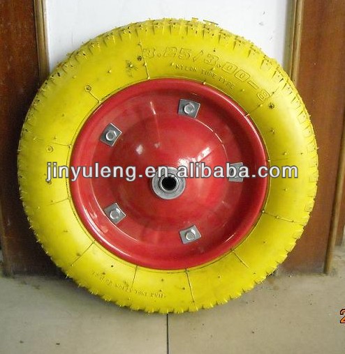 16 inch 400-8prevent puncture , Salt resistance, weathering pu foam solid wheel for boat, ship wheelbarrow