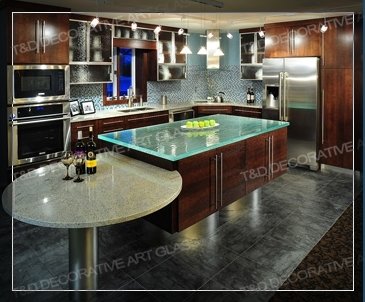 Fused glass countertops