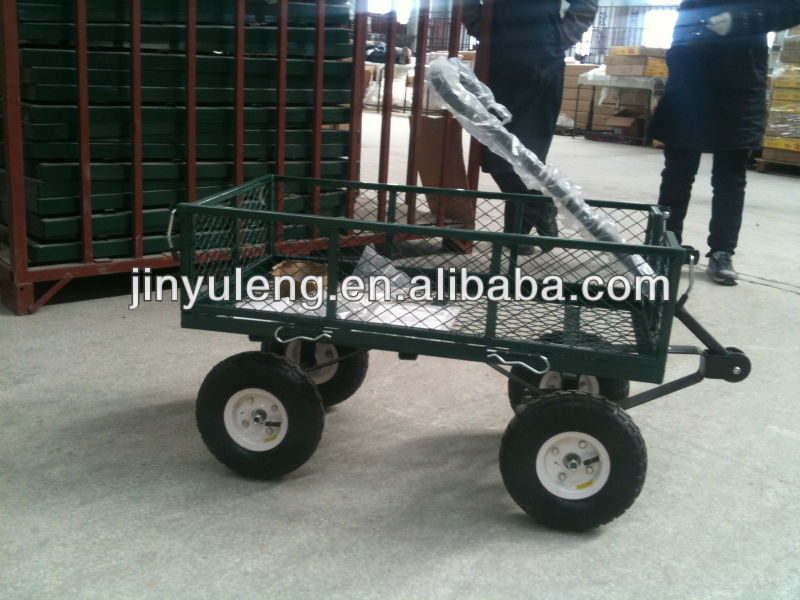 yellow Steel wagon trailers garden mesh tool cart garden wagon cart TC1859