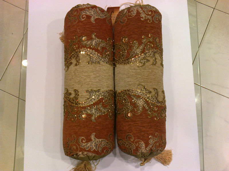 Neck Roll Pillow Cover Handmade Embroidered Sequin Beaded New Latest