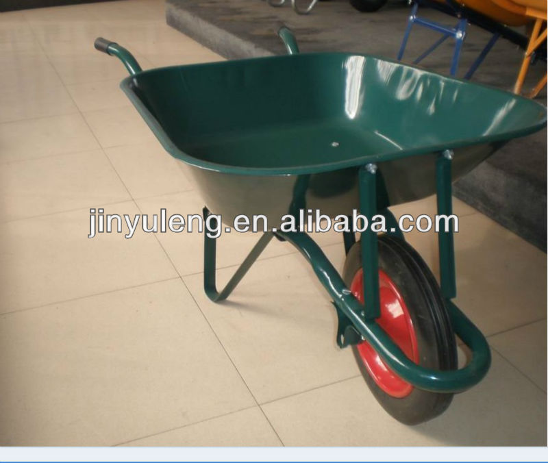 WbB6501 wheelbarrow with puncture proof solid rubber wheel concrete wheel barrow trolley handcart pushcart