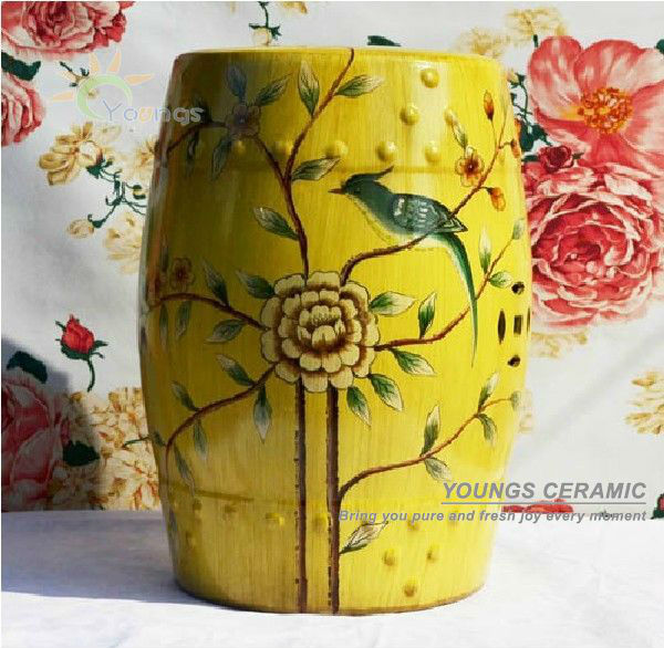 Beautiful Chinese Ceramic Flower And Bird Garden Stool Seat View Beautiful Chinese Ceramic Flower And Bird Garden Stool Seat