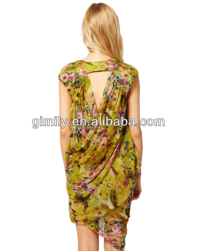 Lady Y Silk Loose Backless V Neck Hawaiian Dresses Lady Y Silk Loose Backless V Neck Hawaiian Dresses