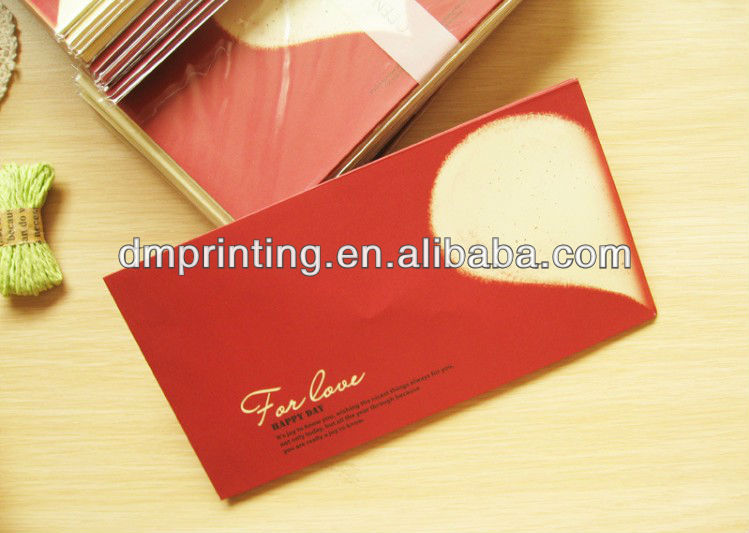 Elegante Coração Carta De Amor Envelope Vermelho - Buy 