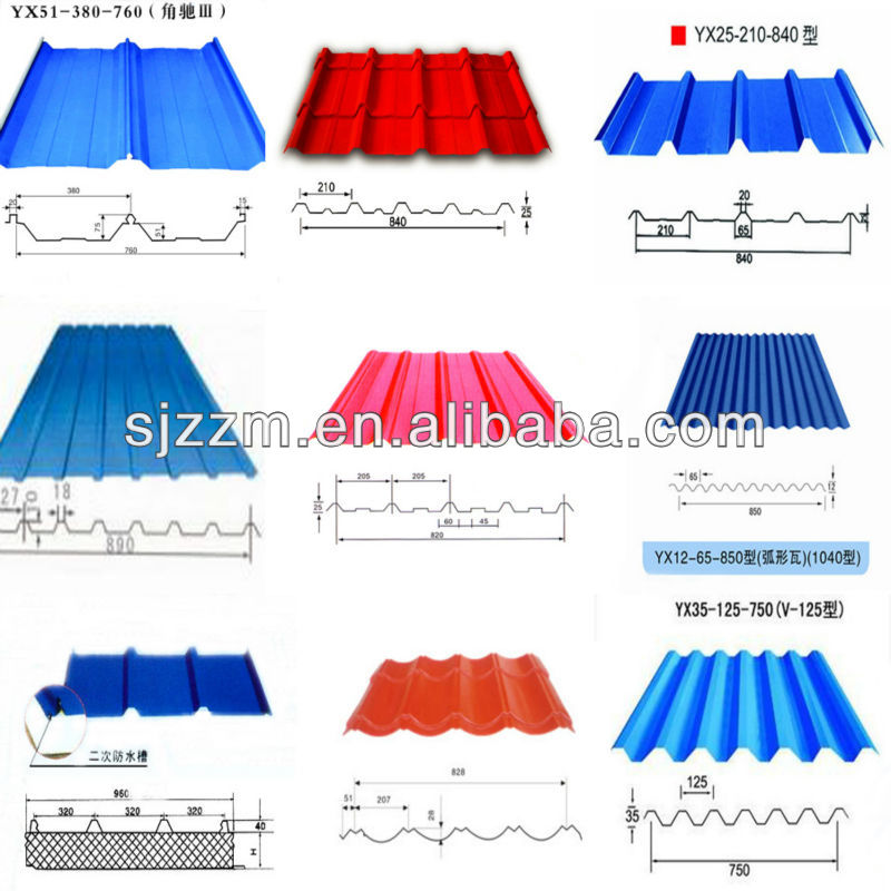 Long Span Types Of Shed Metal Roof Tile Soundproof Roofing