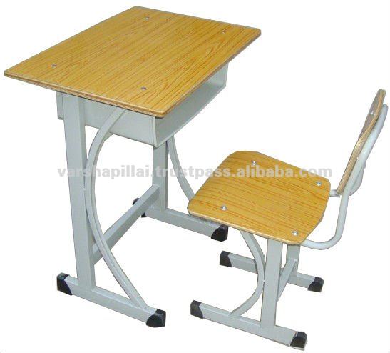 Single School Desk And Chair,School Furniture Wooden Single Desk And ...