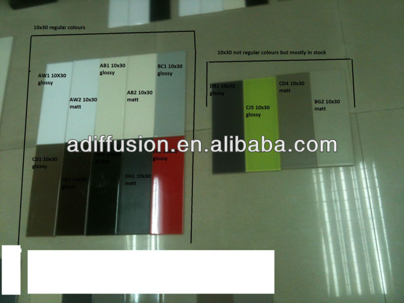 Azulejos De Pared Del Color Crema Blanco Brillante 10x30cm 4*12" - Buy