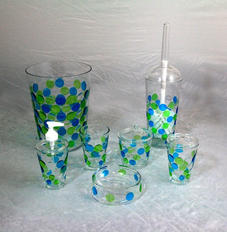 Fish Designed Clear Acrylic Bathroom Accessories Set Clear Acrylic Bathroom Accessories Set