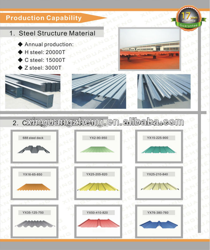 galvanized steel struction and manufacture warehouse light steel structure
