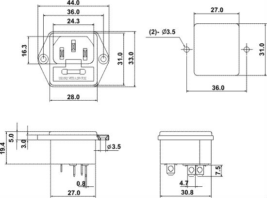 Ac 250v 10a Iec 320 C14 Inlet Male Power Plug Sockets ... a snap action switch wiring 
