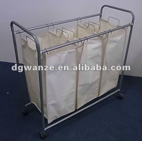 stainless steel laundry basket on wheels