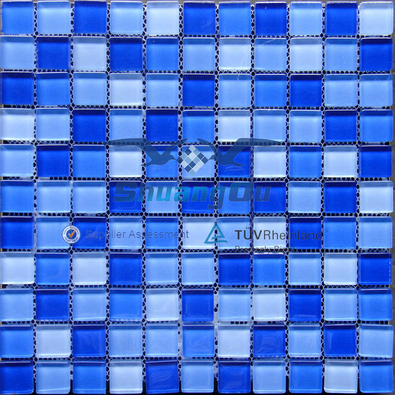 Mosaico de vidrio ver weißSchwimmbad piscina sauna pared cocina WC68-4OP11_f10 esteras
