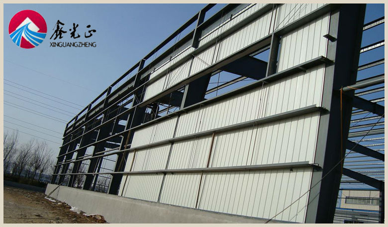 light modern prefab portal frame steel structure warehouse constrution factory