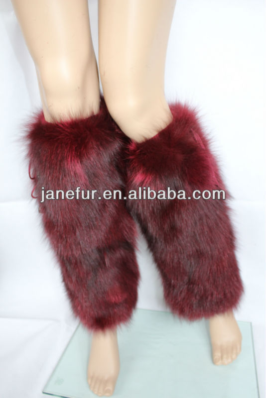 Wholesale - Fashion Blue Fox Tiger Stock Faux Fur Leg Warmers