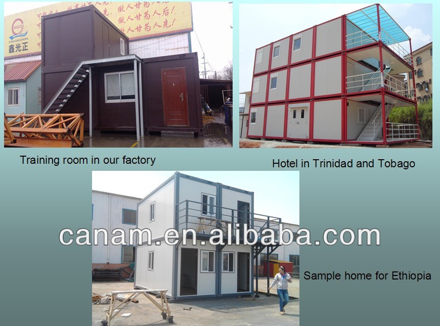canam-Container houses being used as two stories buildings
