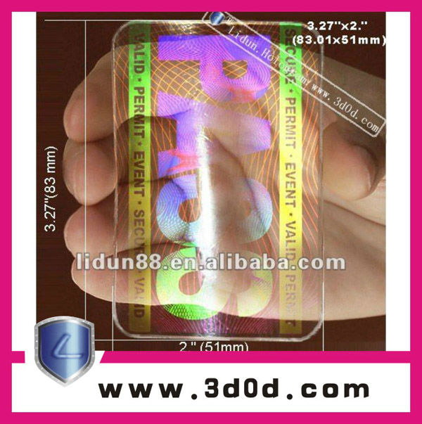 Supply 3d security plastic business hologram card