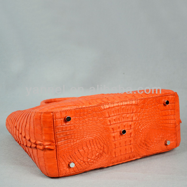 orange crocodile bag