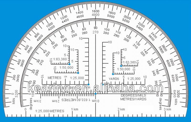 good quality navigation griding protractor rulermilitary protractor