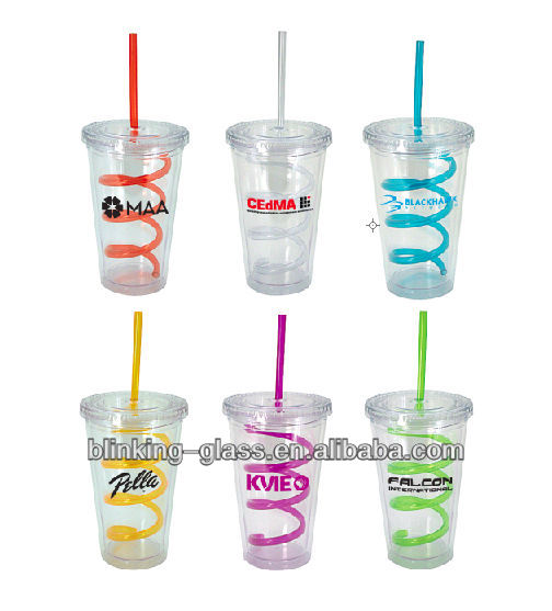 Plastic Swirly Straw Tumbler 10oz,Plastic Cup With Straw Buy Plastic