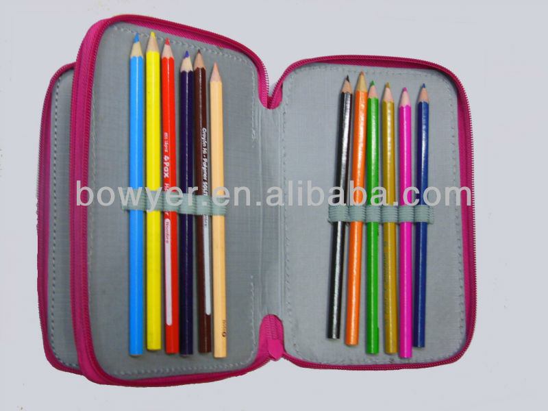 Double Zipper 3 Layers Pencil Case With Stationery Sets For Kid Buy 3