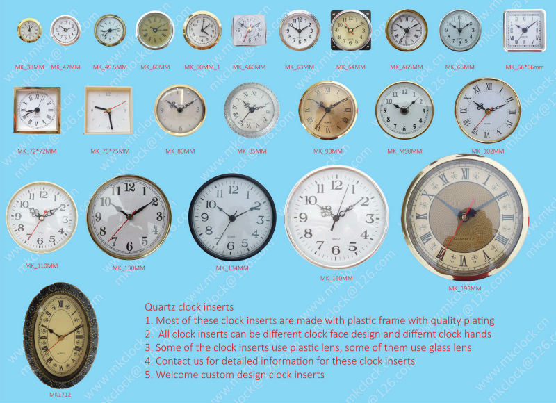 we produce and supply many different design quartz analog clock fit ups ...