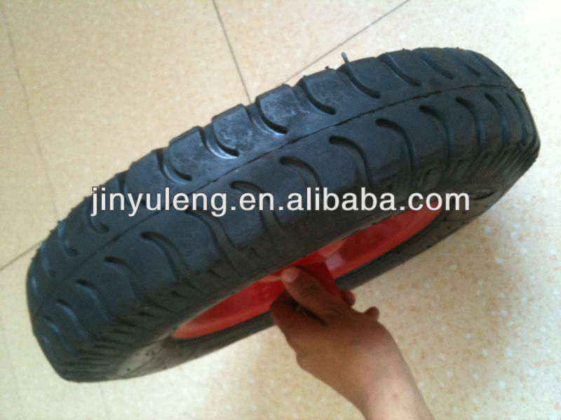 14 inches 3.50-8 4.00-8 lug pattern rubber inflatable wheels ,pneumatic wheel for wheel barrow