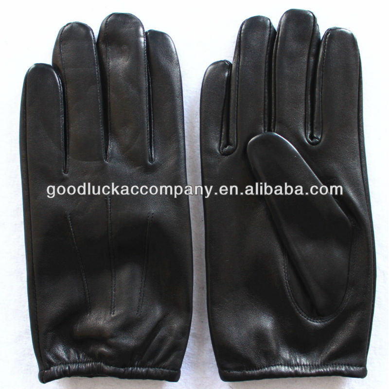 Men's basic and simple style short leather gloves