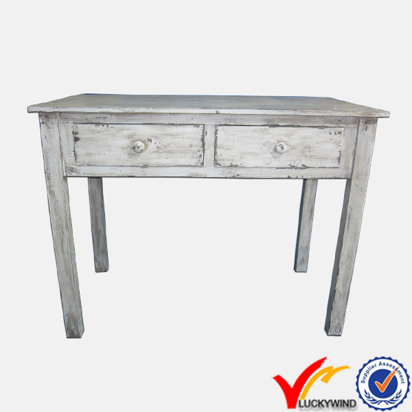 Antique White French Style Art Deco Decorative Wood Console Table Antique White French Style Art Deco Decorative Wood Console Table