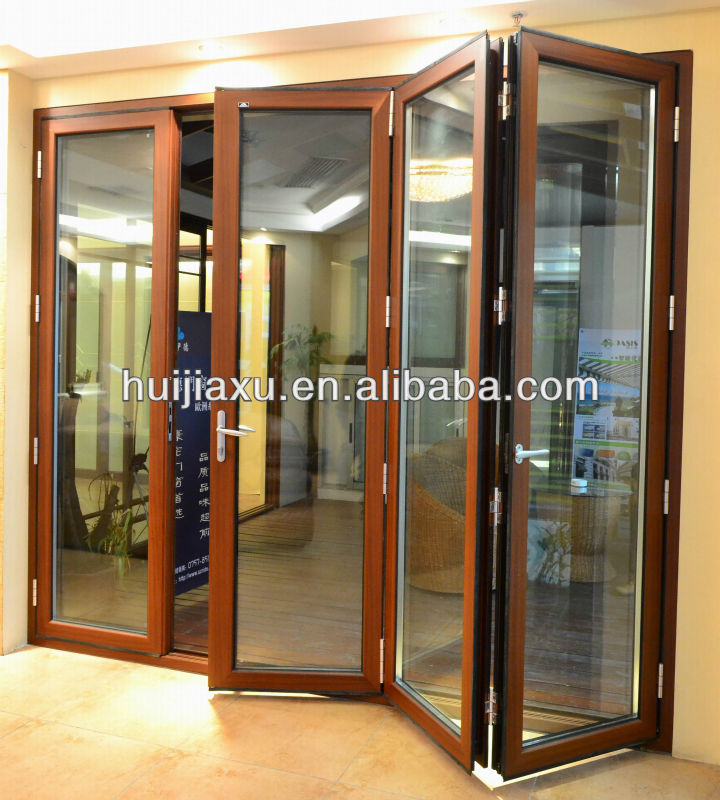 Luxury Frameless Double Glass Folding Door Office Partition Door