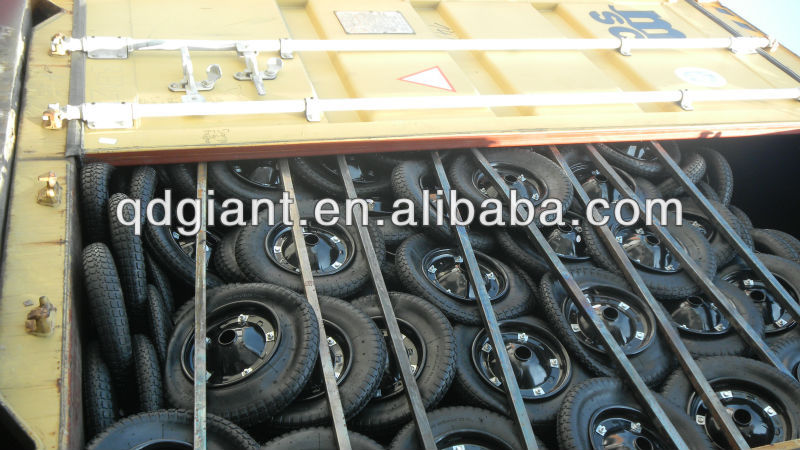 14" Line pattern pneumatic rubber wheel for wheelbarrow