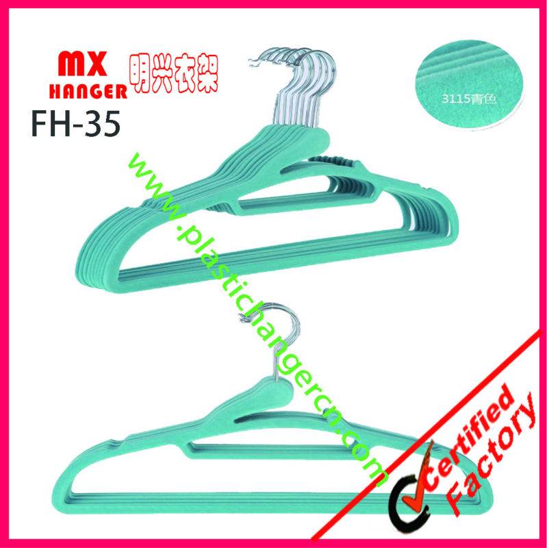 Green Velvet Flocked Hangers,Velvet Covered Coat Hangers,Green Velvet