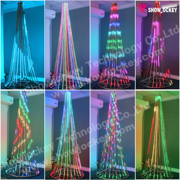Outdoor Artificial Cone Christmas Trees With Led Light 