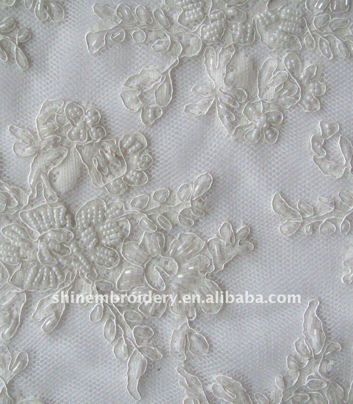 High Quality White Lace Embroidered Fabric With Handwork High Quality White Lace Embroidered Fabric With Handwork Embroidery Designs Suit