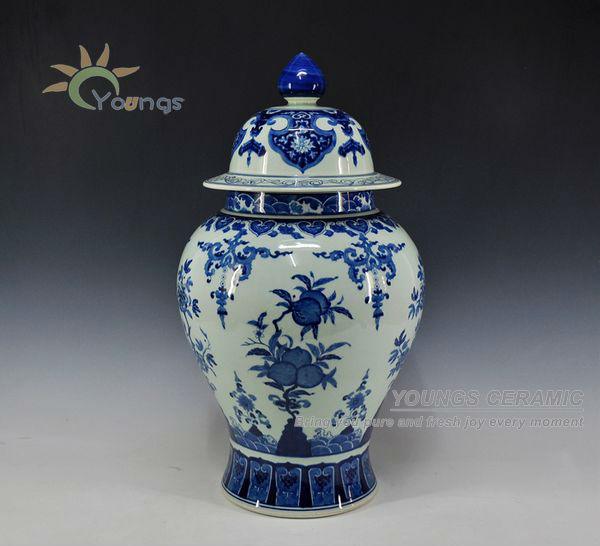 H52cm Cina Keramik  Biru Dan Putih Porselen Antik Besar 