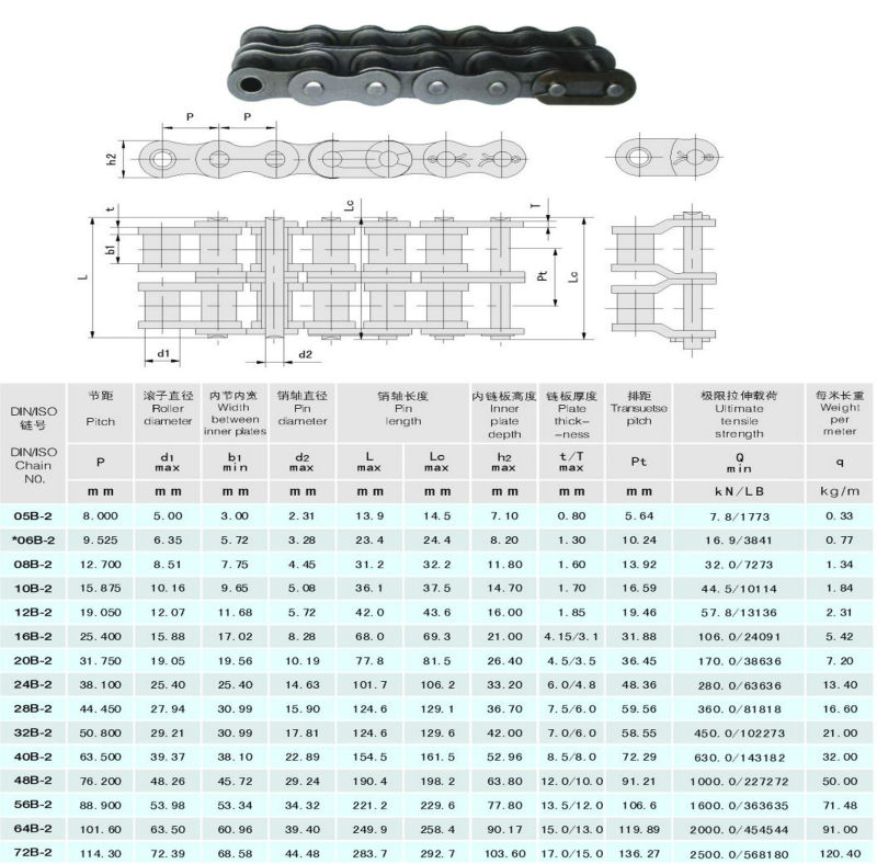 06b-2 Double Strand Roller Chains - Buy China Roller Chain,German ...