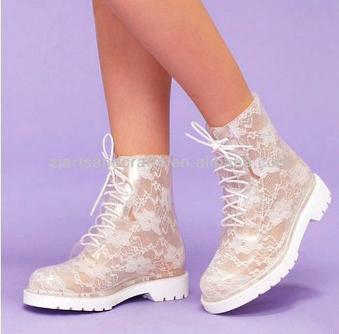 lace up ankle rain boots