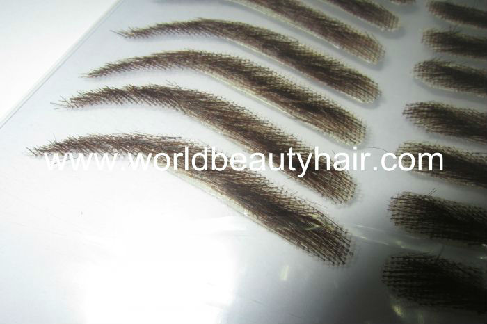 material nylon natural High Lace Human Fake Quality Hair Eyebrow Eyebrow False